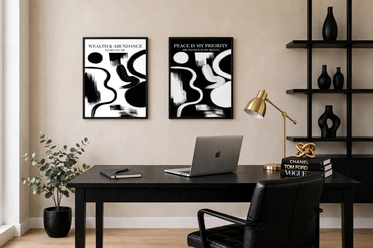 Signature Daily Affirmation Wall Art Set of 2 | 9”× 12”Framed