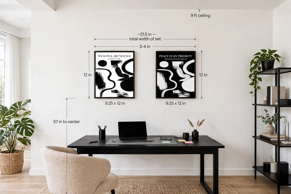 Signature Daily Affirmation Wall Art Set of 2 | 9”× 12”Framed