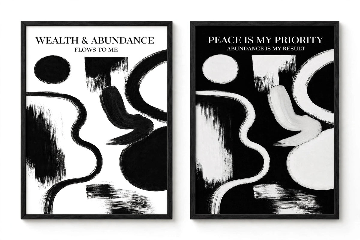 Signature Daily Affirmation Wall Art Set of 2 | 9”× 12”Framed