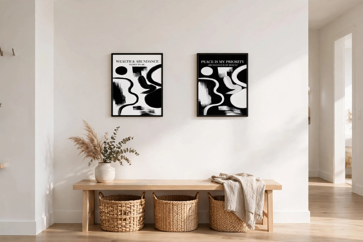 Signature Daily Affirmation Wall Art Set of 2 | 9”× 12”Framed