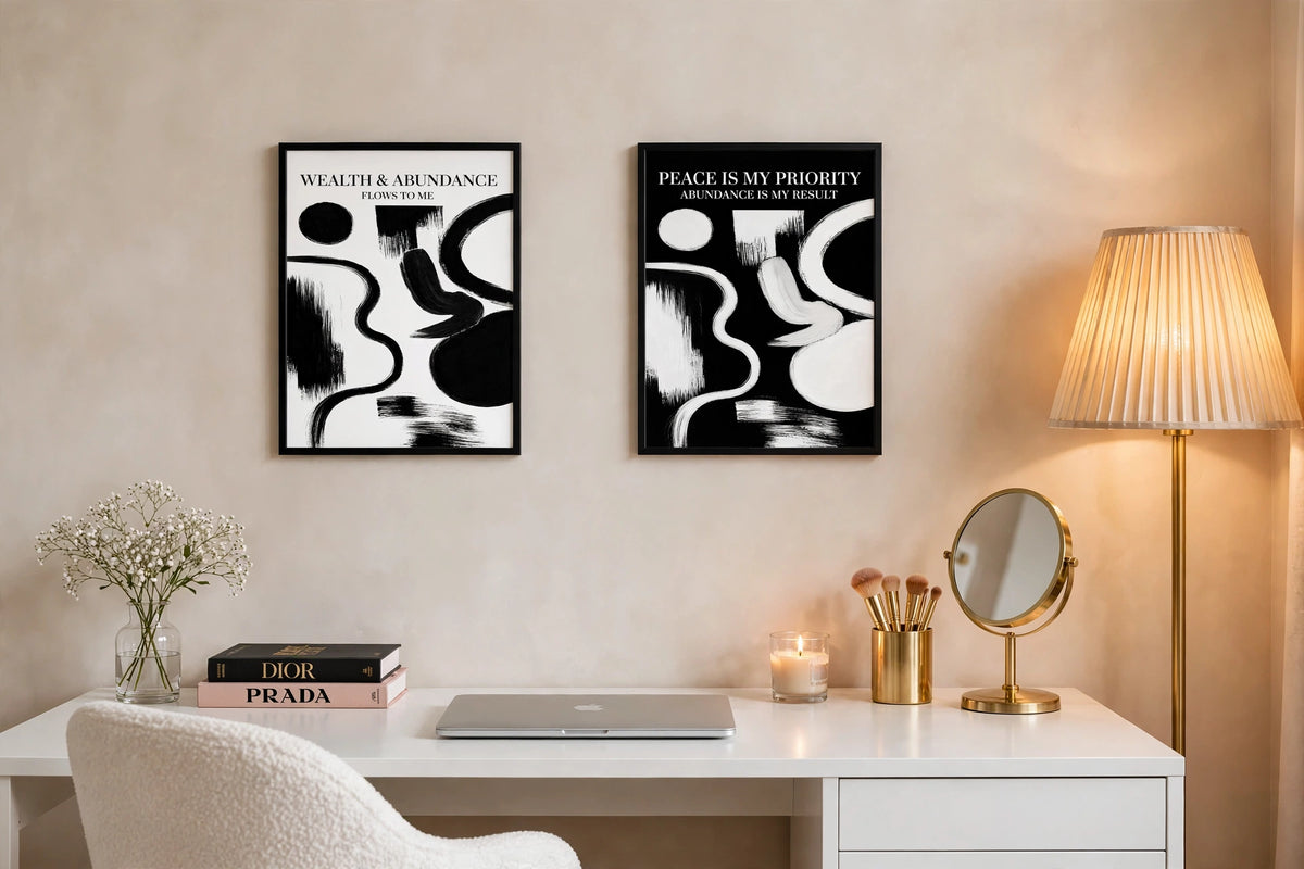 Signature Daily Affirmation Wall Art Set of 2 | 9”× 12”Framed
