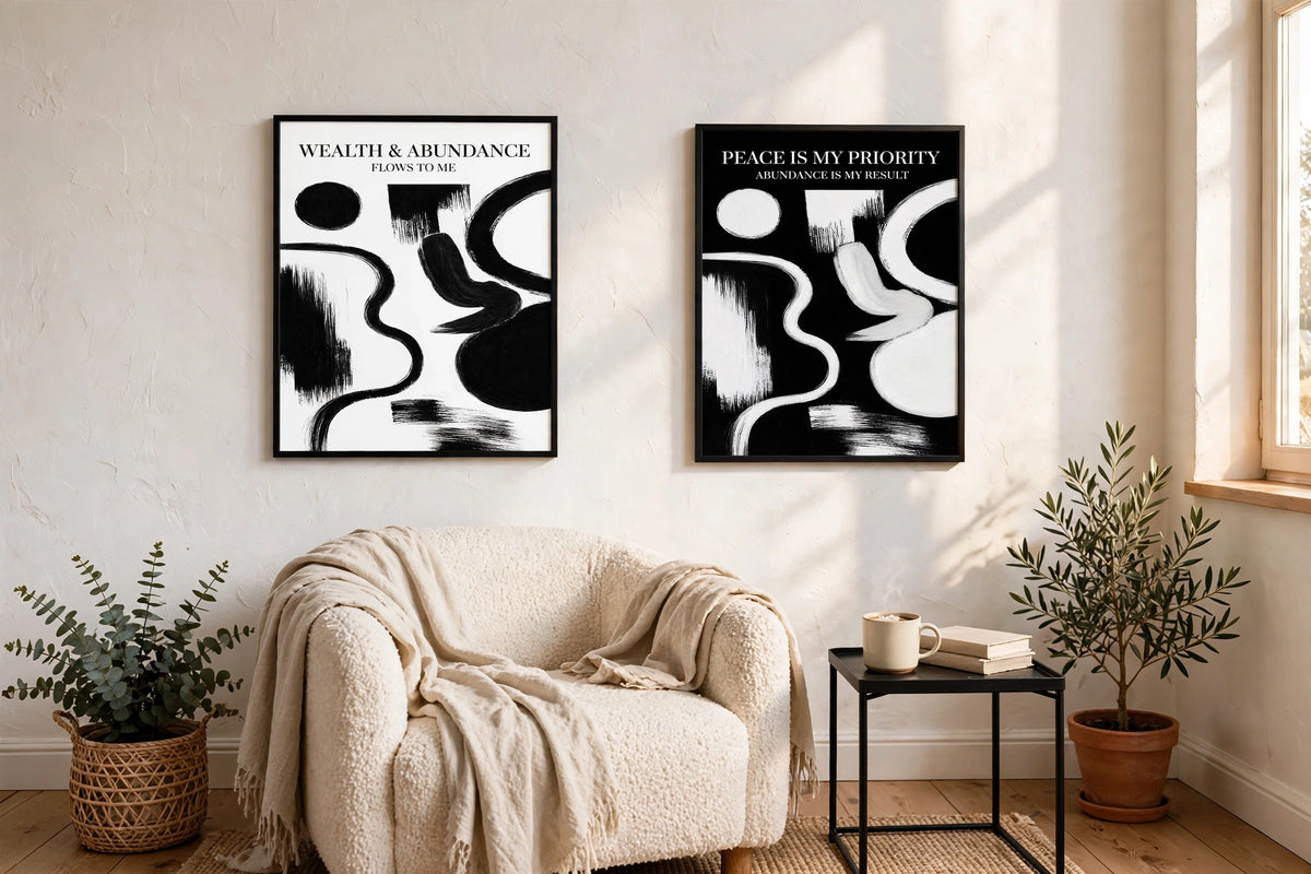 Signature Daily Affirmation Wall Art Set of 2 | 9”× 12”Framed